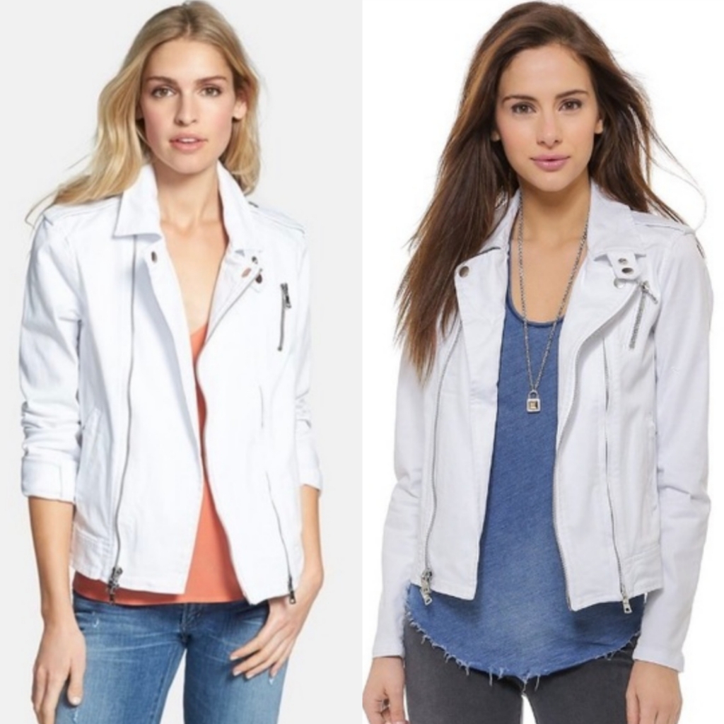 Hudson Cynic White Denim Moto Jacket